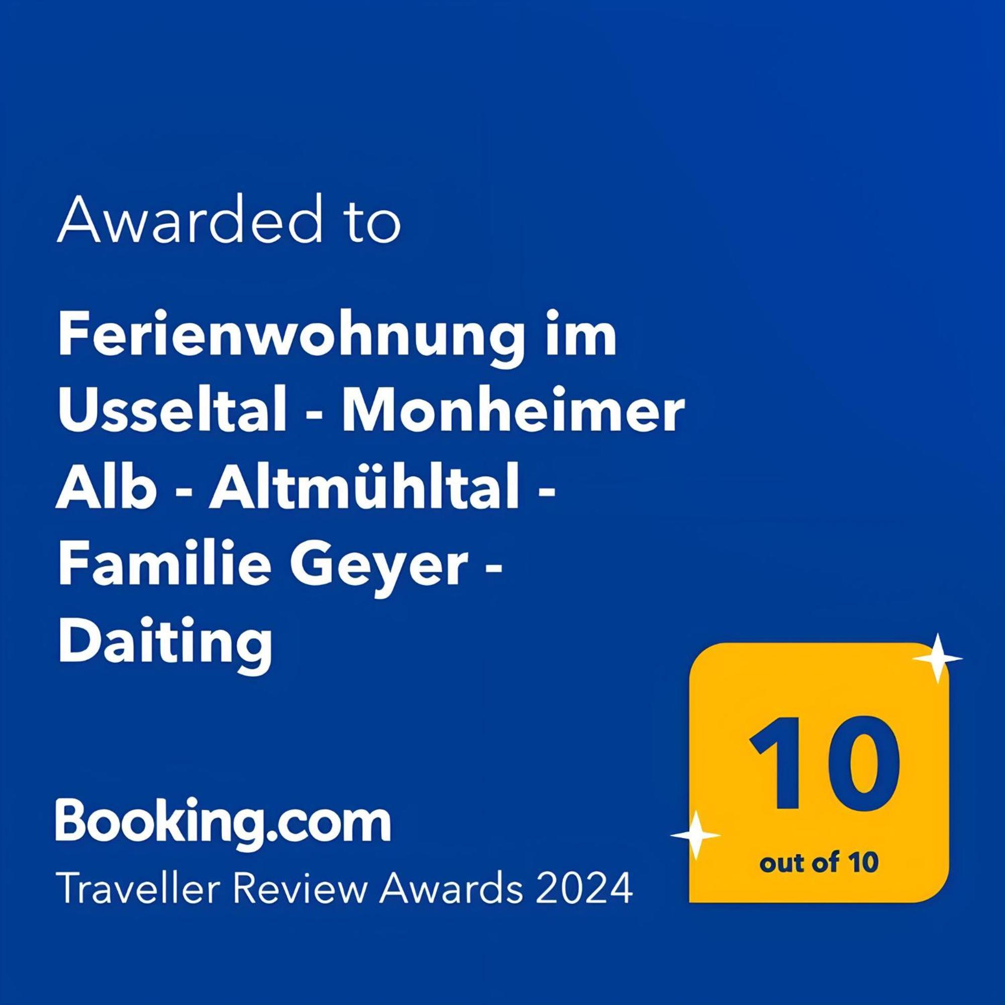 Ferienwohnung Im Usseltal - Zirben Spa - Monheimer Alb - Altmuehltal - Familie Geyer Daiting Monheim  Dış mekan fotoğraf